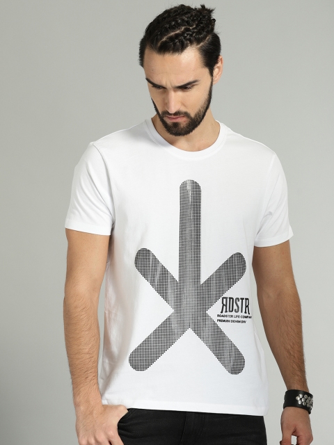 

Roadster Time Travlr Men White Printed Round Neck T-shirt