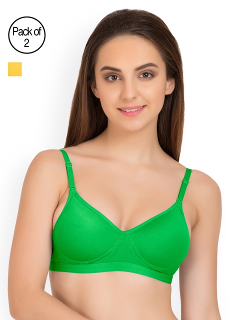 

Tweens Pack of 2 Padded T-Shirt Bras TW91313-2PC-GR-YL, Green