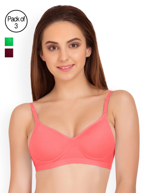 

Tweens Pack of 3 Full Coverage T-shirt Bras TW91313, Pink