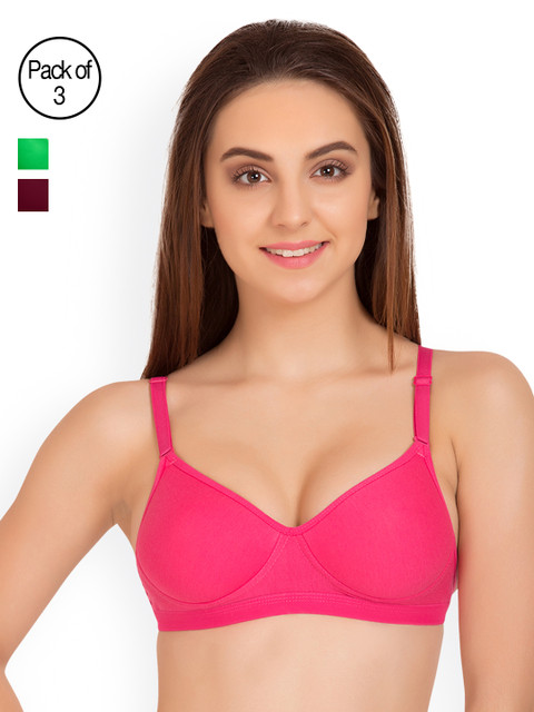

Tweens Pack of 3 Full Coverage T-shirt Bras TW91313, Pink
