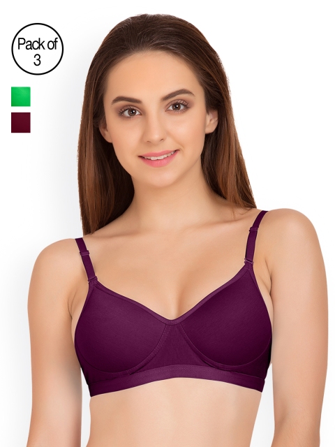 

Tweens Pack of 3 Full Coverage T-shirt Bras TW91313, Purple