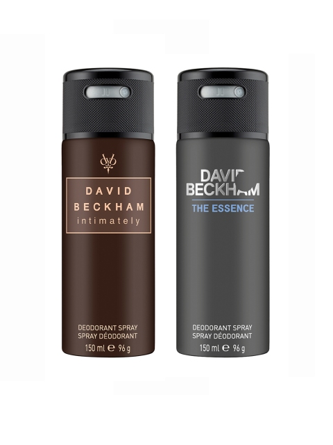 

DAVID BECKHAM Men Set of 2 The Essence & Intimately Deodorant Sprays, Black