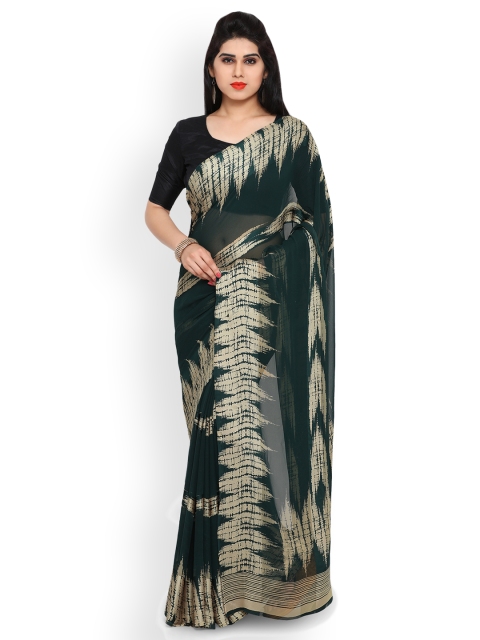 

Ligalz Green Poly Georgette Printed Saree