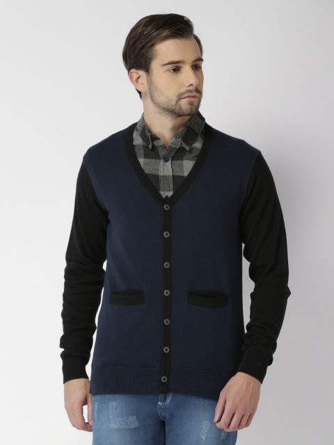 

Blue Saint Men Navy Blue Solid Cardigan