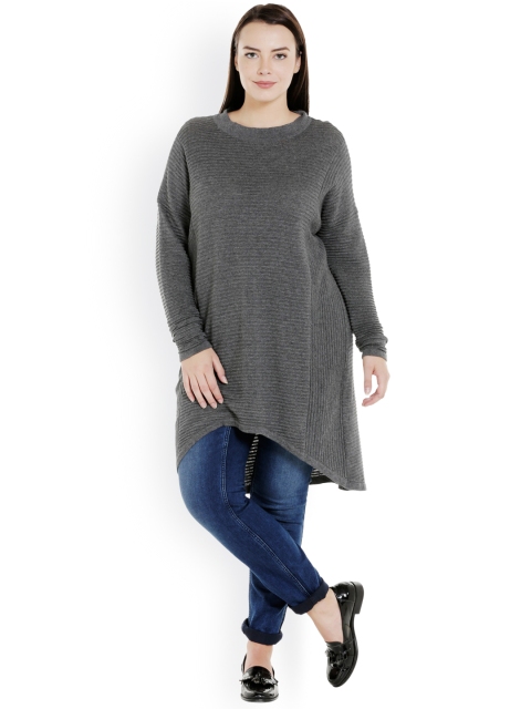 

JUNAROSE Plus Size Women Grey Pullover