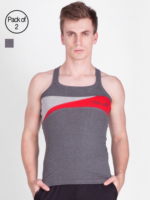 

Dollar Bigboss Pack of 2 Innerwear Vests MDBB-12-CM-PO2, Charcoal