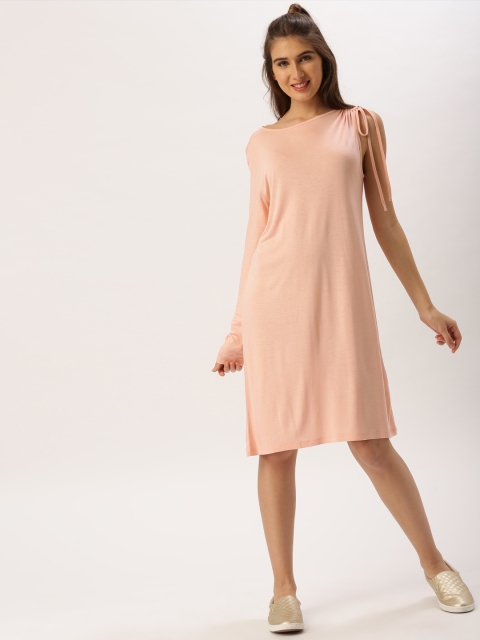 

DressBerry Women Pink Solid A-Line Dress