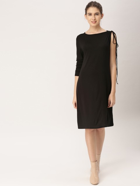 

DressBerry Women Black Solid A-Line Dress