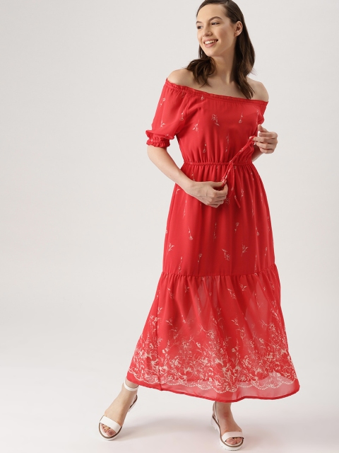 

DressBerry Women Red Printed Maxi Dress