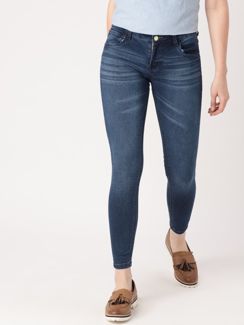 

DressBerry Women Navy Skinny Fit Mid-Rise Clean Look Stretchable Jeans, Navy blue