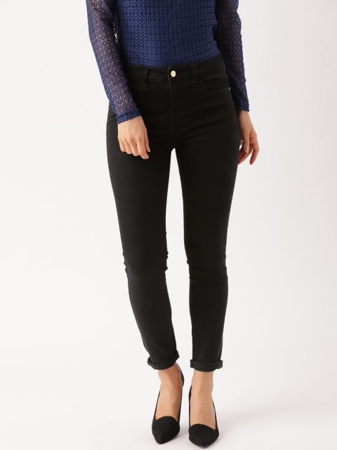 

DressBerry Women Black Slim Fit Mid-Rise Clean Look Stretchable Jeans