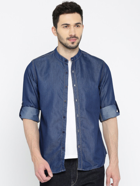 

HERE&NOW Men Blue Regular Fit Faded Casual Shirt