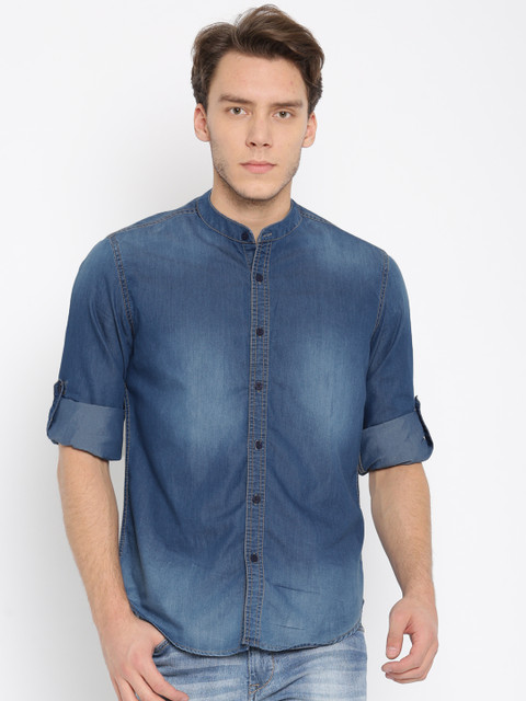 

HERE&NOW Men Blue Regular Fit Solid Casual Shirt