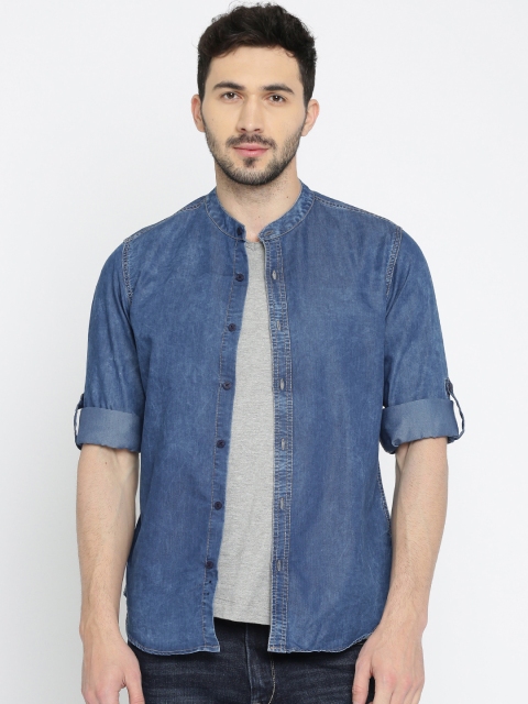 

HERE&NOW Men Blue Regular Fit Faded Casual Shirt