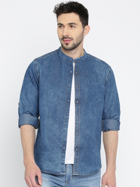 

HERE&NOW Men Blue Regular Fit Faded Casual Shirt