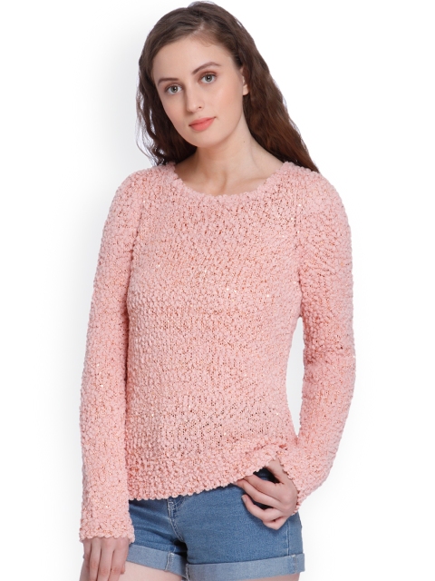 

Vero Moda Women Peach-Coloured Self Design Sweater