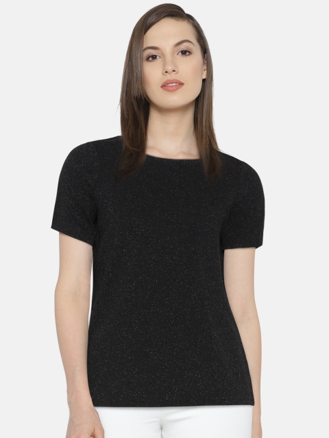 

Vero Moda Women Black Self Design Top