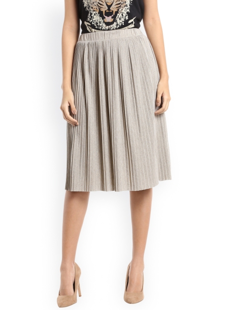 

Vero Moda Women Grey Accordion Pleat Skirt