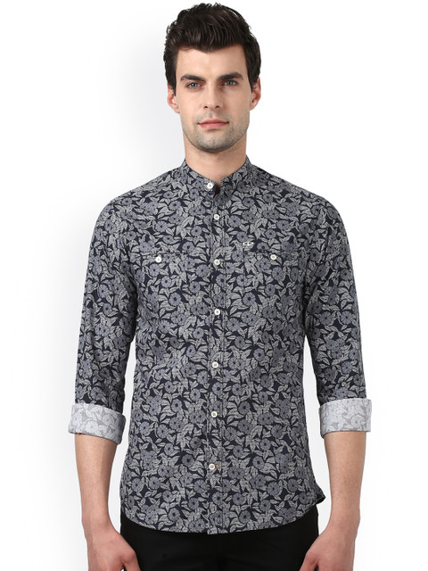 

ColorPlus Men Navy Blue Regular Fit Printed Casual Shirt