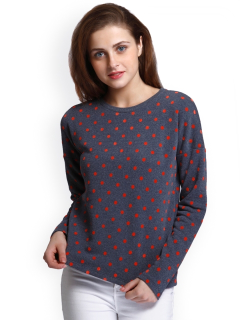 

ONLY Women Blue Printed Pullover