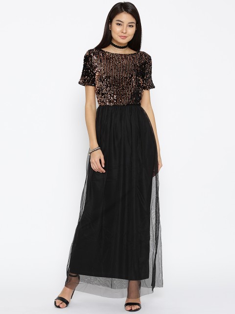 

ONLY Women Black Sequinned Detail Maxi Dress