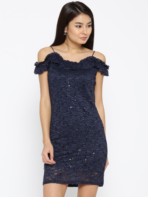 

ONLY Women Navy Lace Bodycon Dress, Navy blue