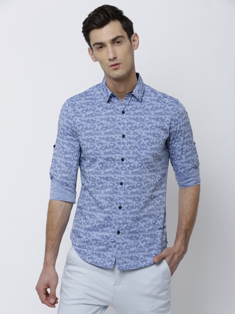 

LOCOMOTIVE Men Blue Slim Fit Printed Casual Shirt