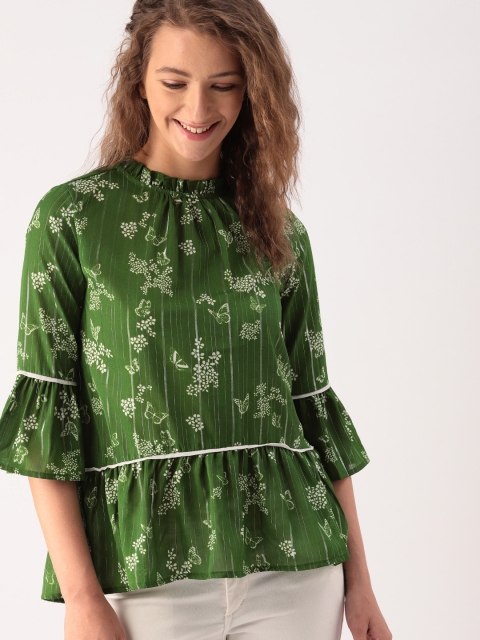 

DressBerry Women Green Printed Top