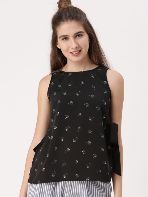 

DressBerry Women Black Printed A-Line Top