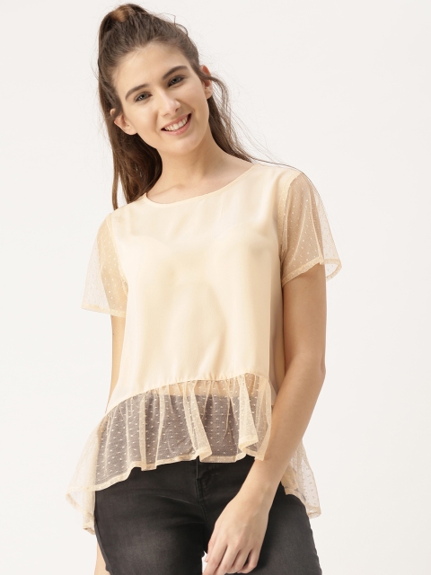 

DressBerry Women Peach-Coloured Solid Top