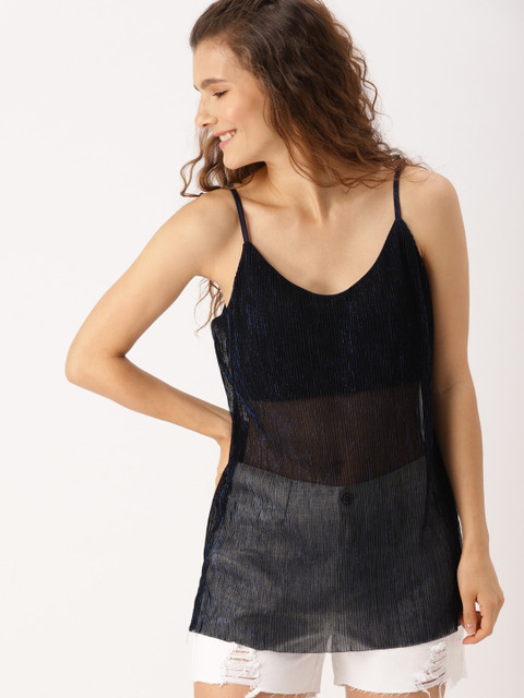 

DressBerry Women Black Striped Top