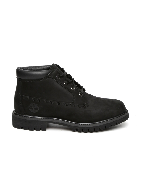 

Timberland Men Black WP CHUKKA Leather Mid-Top Flat Boots