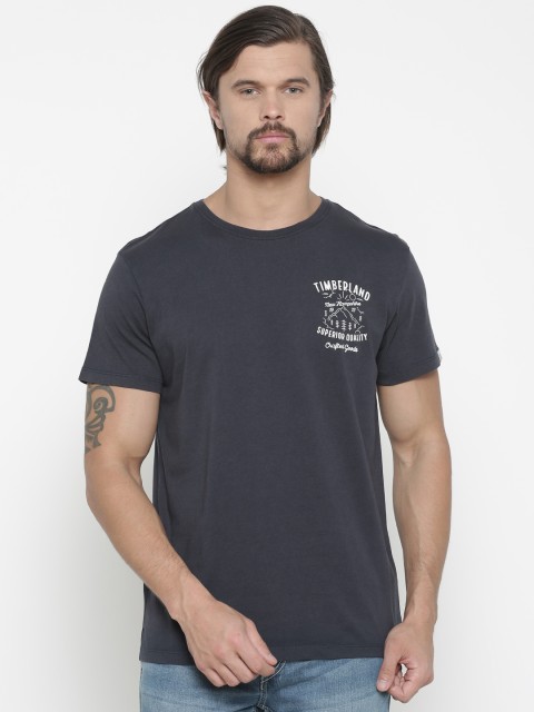 

Timberland Men Charcoal Grey Printed Round Neck T-shirt