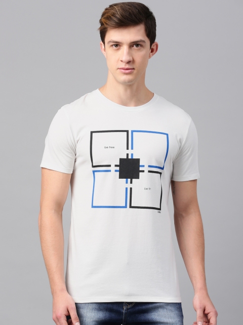 

HRX by Hrithik Roshan Men Off-White Printed Round Neck T-shirt