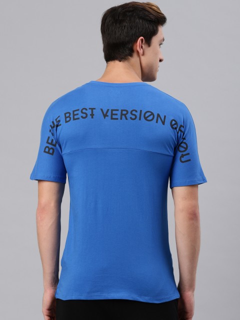 

HRX by Hrithik Roshan Men Blue Printed Round Neck T-shirt