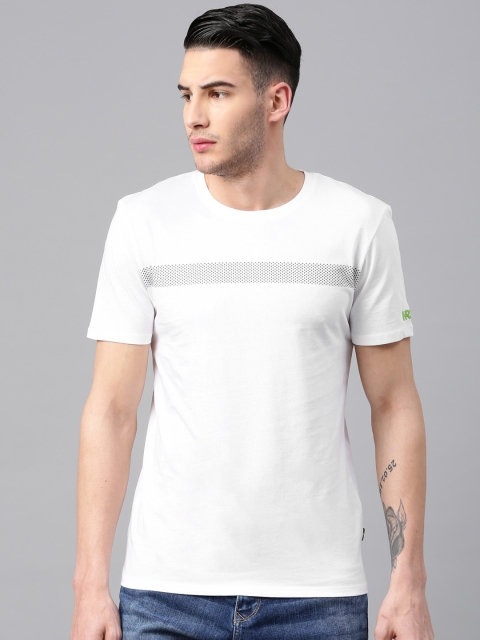 

HRX by Hrithik Roshan Men White Solid Round Neck T-shirt
