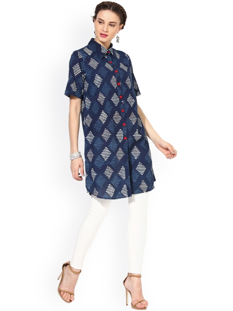 

Sangria Blue Printed Tunic