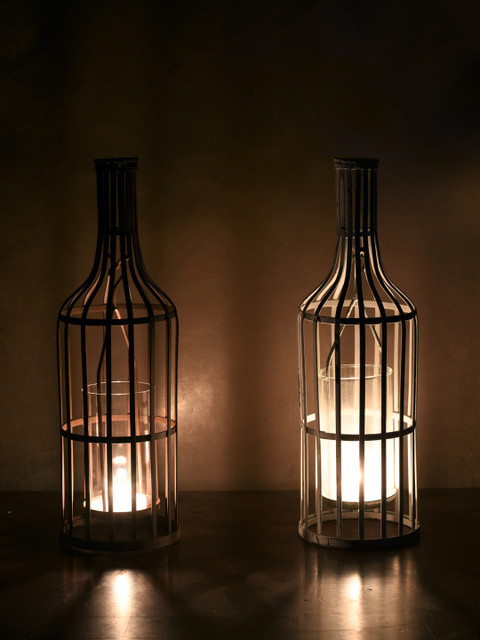 

OddCroft White Set of 2 Candle Holders