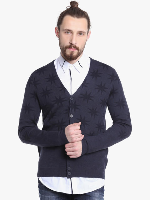 

Antony Morato Men Blue Printed Cardigan