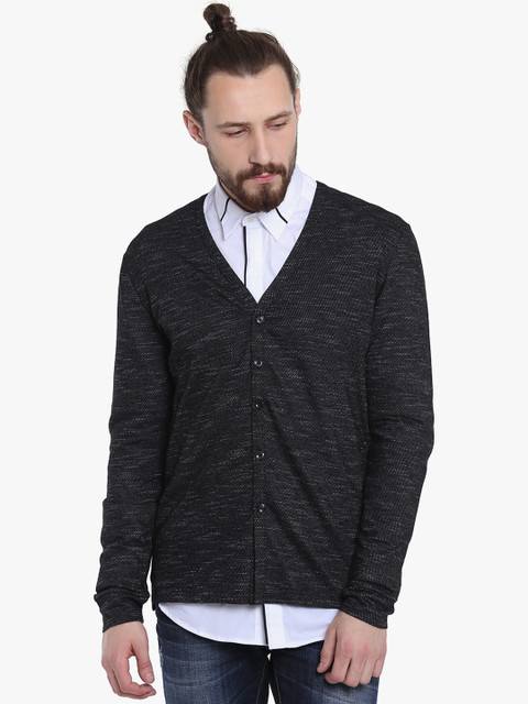 

Antony Morato Men Black Solid Cardigan