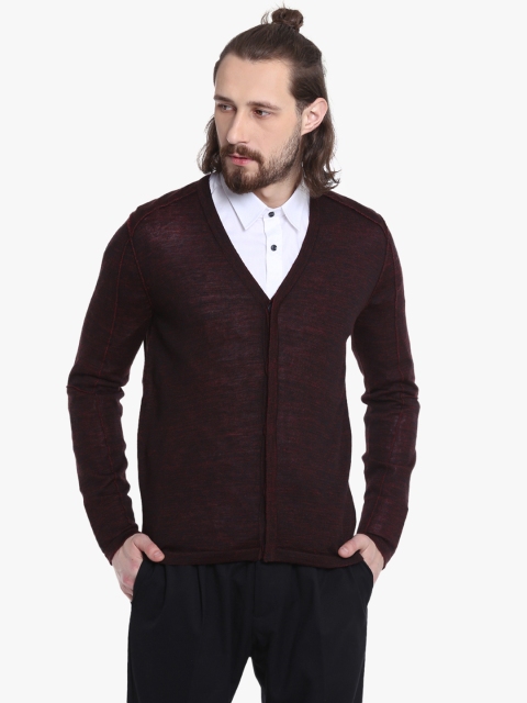 

Antony Morato Men Red & Black Self Design Cardigan