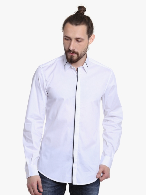 

Antony Morato Men White Classic Slim Fit Solid Casual Shirt