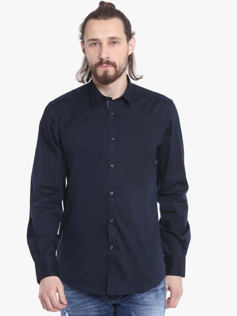 

Antony Morato Men Navy Blue Classic Slim Fit Solid Casual Shirt