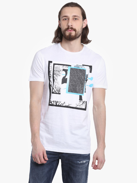 

Antony Morato Men White Printed Round Neck T-shirt