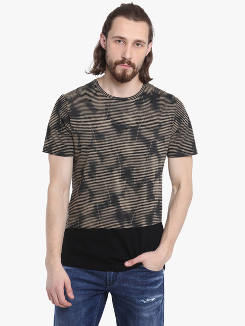 

Antony Morato Men Beige Printed Round Neck T-shirt
