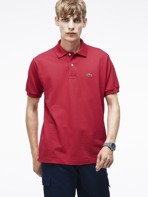 

Lacoste Men Red Solid Polo Collar T-shirt