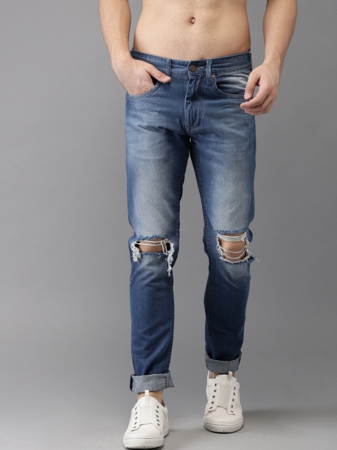 

HERE&NOW Men Blue Slim Fit Mid-Rise Mildly Distressed Jeans