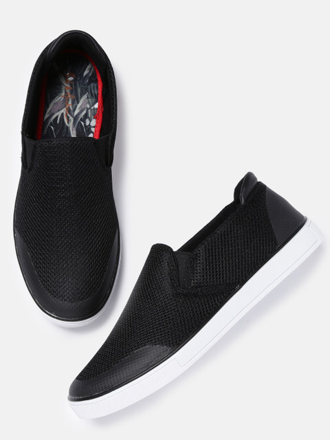 

Mast & Harbour Men Black Slip-On Sneakers