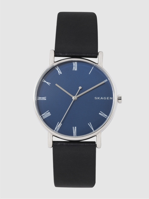 

SKAGEN Men Navy Blue Genuine Leather Analogue Watch SKW6434I