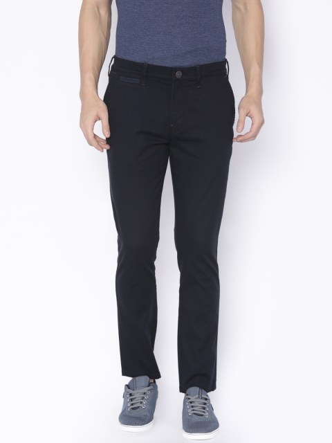 

Wrangler Men Black Tailored Slim Fit Solid Chinos